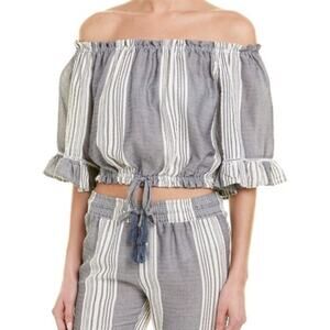 UEC SURF GYPSY OFF THE SHOULDER STRIPED TOP SZ S